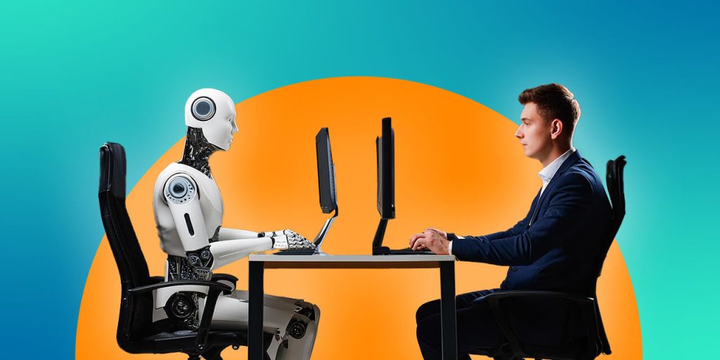 Pessoa analisa currículos em um computador durante processo de recrutamento, em imagem a validar.